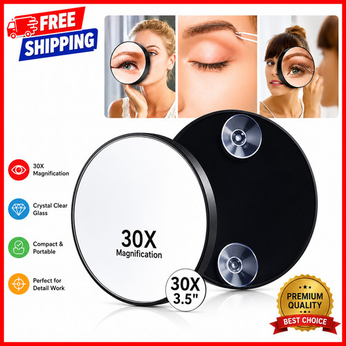 Round magnifying makeup mirror - round,