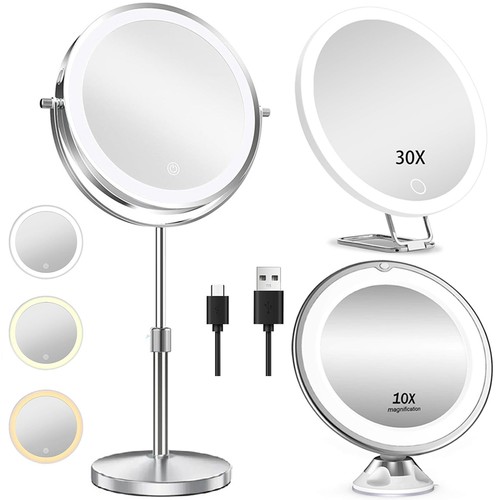 10x magnifying mirror - magnifying, led