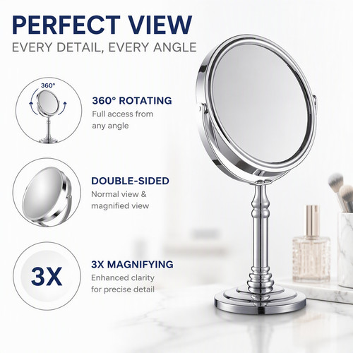 8in double side makeup mirror - double-side,