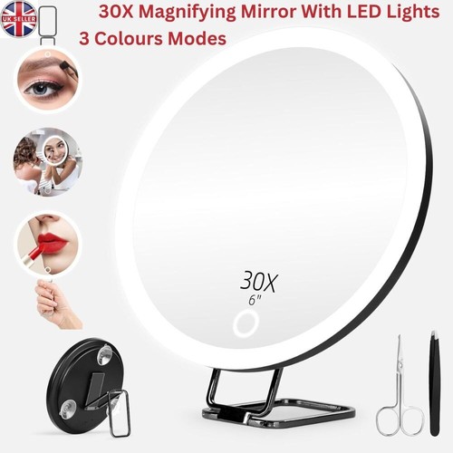 30x magnifying mirror - mirror, led