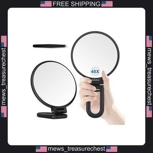 Magnifying hand mirror 40x - magnifying, 40x/1x